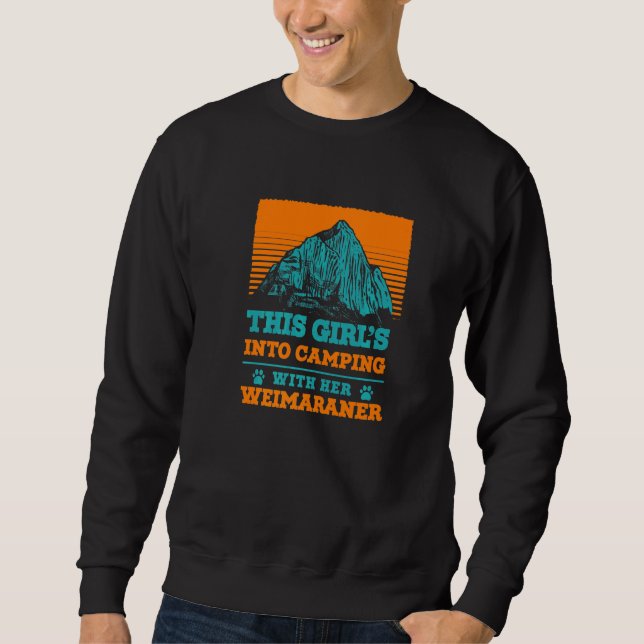 Sudadera Chicas Caminando Con Su Perro De Weimaraner Mama R (Anverso)