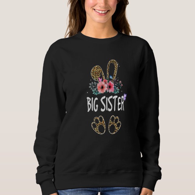 Sudadera Chicas Cute Flor Leopardo Gran Hermana Bunny E (Anverso)