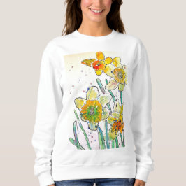 Sudadera Chicas de arte de la acuarela amarillo de Daffodil