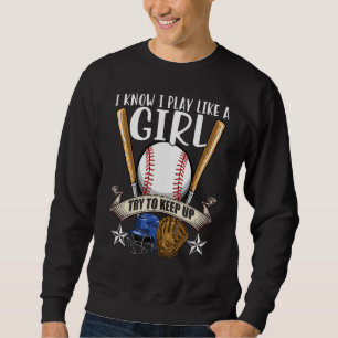 Sudadera Chicas De Béisbol Que Juego Como Un Softbal De Béi