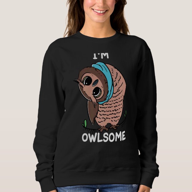Sudadera Chicas de búho niños Pun Chiste Pájaro soy Owlsome (Anverso)