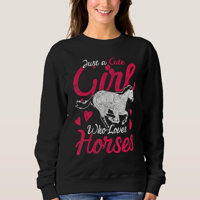 Sudadera Chicas de caballos de animales mujeres equitación  (Anverso)