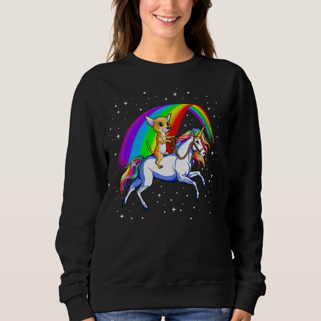 Sudadera Chicas de Chihuahua Unicornio espacial Galaxia Per (Anverso)
