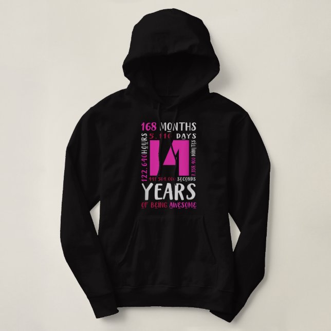Sudadera chicas de cumpleaños 14: Hija, regalos de sobrina  (Diseño del anverso)
