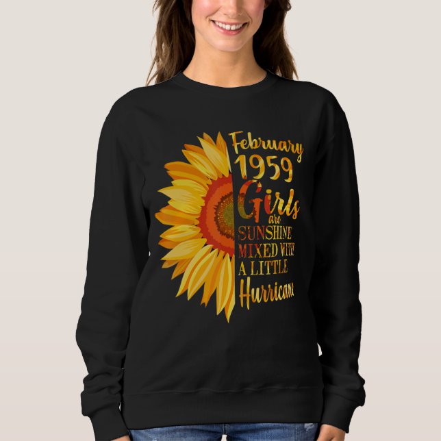 Sudadera Chicas de febrero de 1959 Regalos de cumpleaños 64 (Anverso)