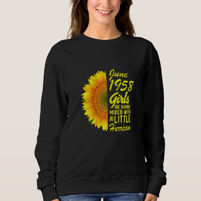 Sudadera Chicas de junio de 1958 Sunflower 64º cumpleaños (Anverso)
