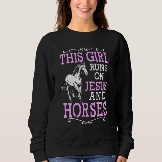 Sudadera Chicas de la equitación montando caballo (Anverso)