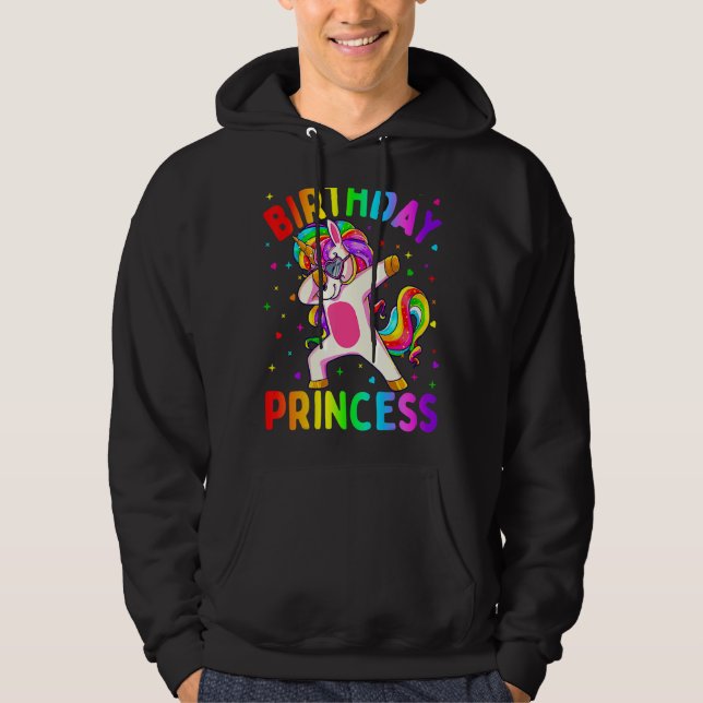 Sudadera Chicas de la princesa de cumpleaños Dabbing Unicor (Anverso)