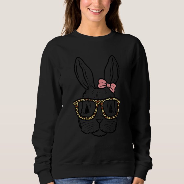 Sudadera Chicas de leopardo de conejo con conejo lindo vist (Anverso)