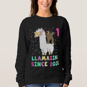 Sudadera chicas de Llama K. Sloth de 1 año de nacimiento de