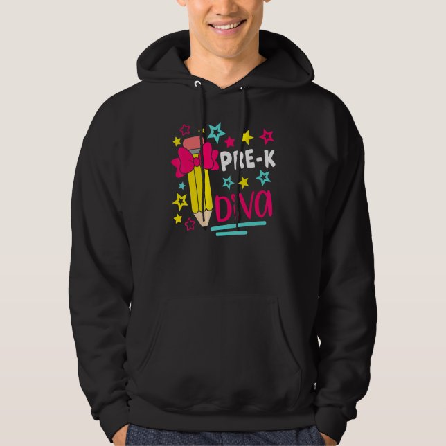 Sudadera Chicas de pre K Diva encabezan Bow Star Student &  (Anverso)