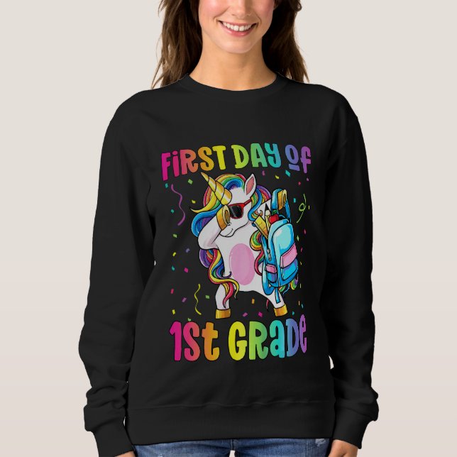Sudadera Chicas de primer grado Dabbing Unicorn (Anverso)