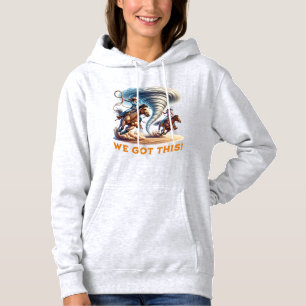 Sudadera Chicas De Vaquera Montando A Tornado Hoodie "¡Tene