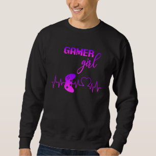 Sudadera Chicas de videojuegos de Chica Gamer Heartbeat