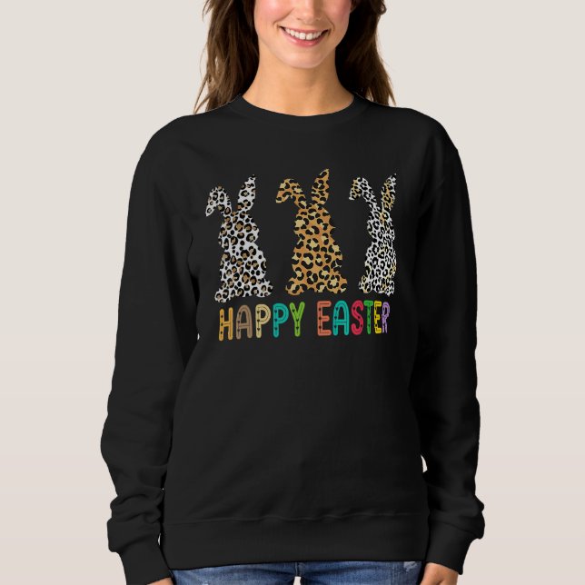 Sudadera Chicas dominicales de Easter Leopard Bunny Rabbit  (Anverso)