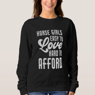 Sudadera Chicas ecuestres de caballos fáciles de amar difíc