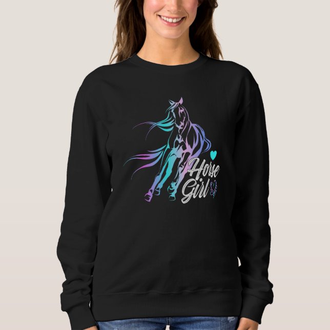 Sudadera Chicas ecuestres de equitación de caballos Lover (Anverso)