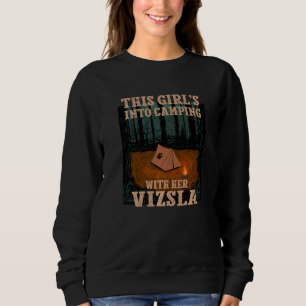 Sudadera Chicas en el camping con su perro Vizsla 1