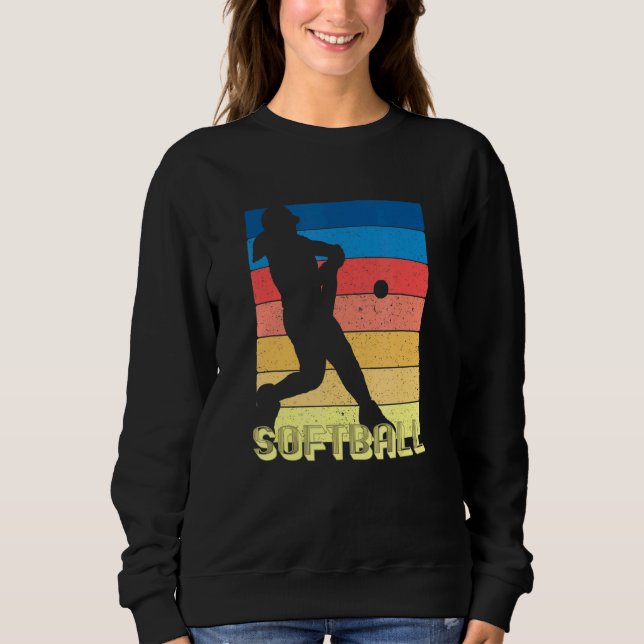 Sudadera Chicas Fastpitch Player 70s 80s Mujeres estilo ret (Anverso)