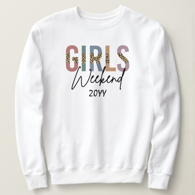 Sudadera Chicas Fin de Semana Cheetah Impresión Chicas viaj (Anverso del diseño)