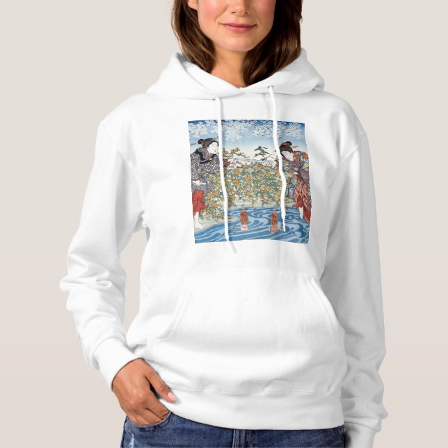 Sudadera Chicas japoneses por el río Ide Tama (Anverso)
