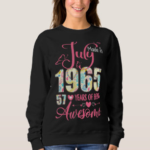 Sudadera Chicas Julio 1965 Cumpleaños 57 Años Hecho En 1966
