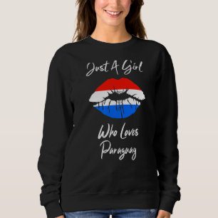 Sudadera Chicas Lip mujeres aman la bandera de Paraguay