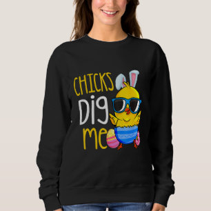 Sudadera Chicas me cavan feliz día de Pascua Huevos