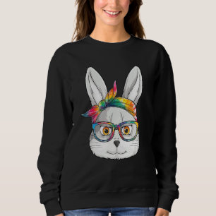 Sudadera Chicas Mujeres Jóvenes Conejitos Cara Tejido Gafas