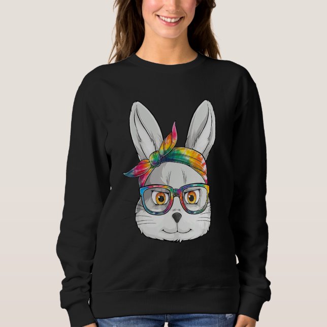 Sudadera Chicas Mujeres Jóvenes Conejitos Cara Tejido Gafas (Anverso)