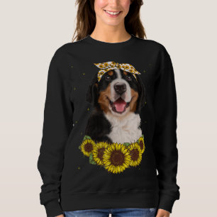 Sudadera Chicas Mujeres Mamá Bernese Montaña Perro Girasol 