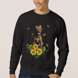 Sudadera Chicas Mujeres Mamá Pitbull Perro Girasol