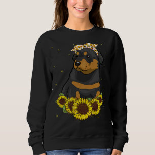 Sudadera Chicas Mujeres Mamá Rottweiler Perro Girasol