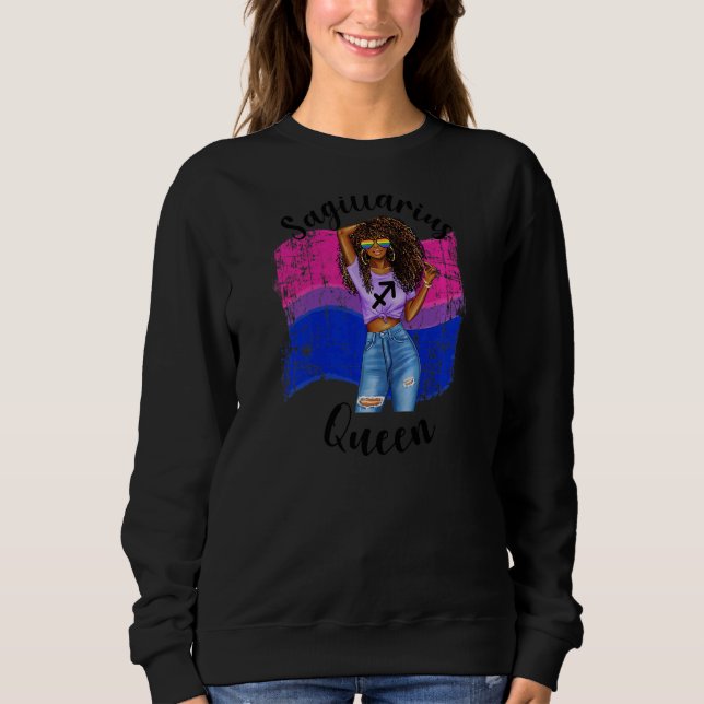Sudadera Chicas negras Orgullo bisexual Sagittarius Quee (Anverso)