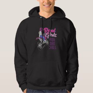 Sudadera Chicas reales viajan en motocicleta sucia en bicic