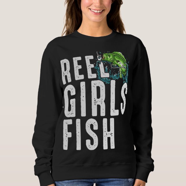 Sudadera Chicas Reel Fish Bass Fishshing woman Mom Grand (Anverso)