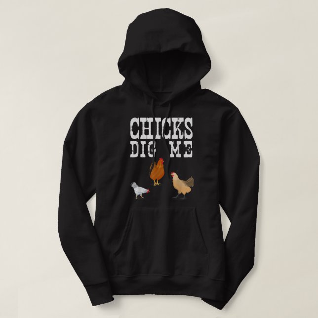 Sudadera Chicas ricas en chicles para granjeros de pollo  (Diseño del anverso)
