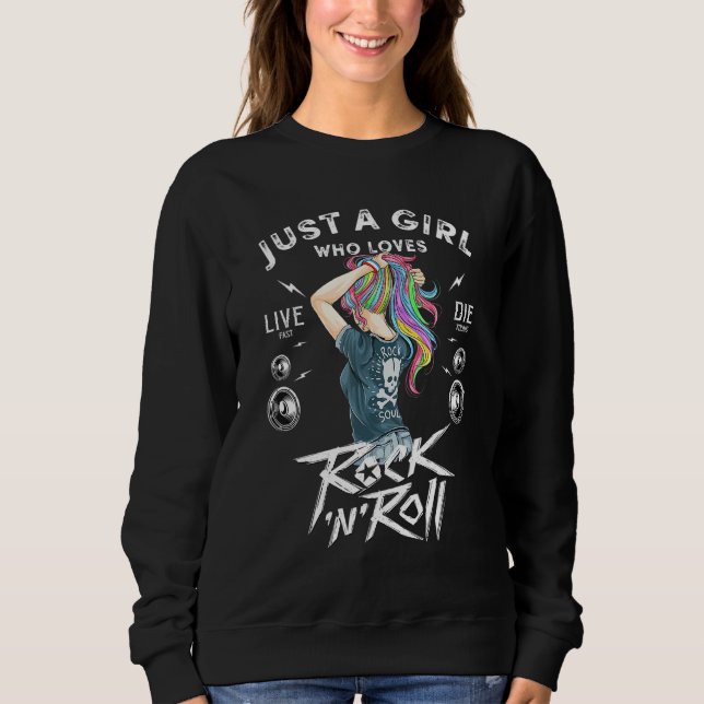 Sudadera Chicas Rock And Roll Music Graphic Novedad Tee & C (Anverso)