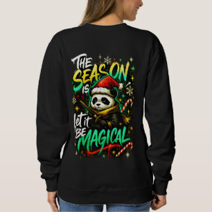 Sudadera Chicas Samurái Panda Navidad Mágica Estilo Calle