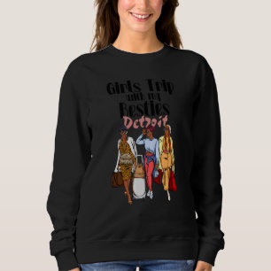 Sudadera Chicas Viajan Bestis Detroit Por Melanin Black Vac