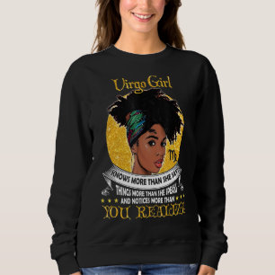 Sudadera Chicas Virgo Reina Negra Rótulo Zodiac gracioso pa