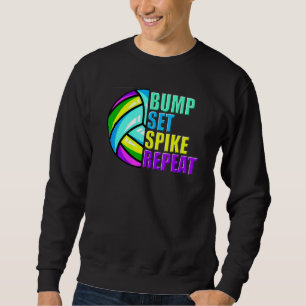 Sudadera Chicas Voleibol Bump Set Spike Repetir Blue Purple