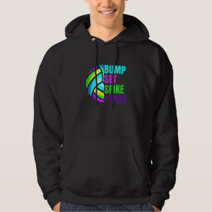 Sudadera Chicas Voleibol Bump Set Spike Repetir Blue Purple