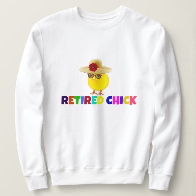 Sudadera Chick retirado, diseño colorido, (Anverso del diseño)