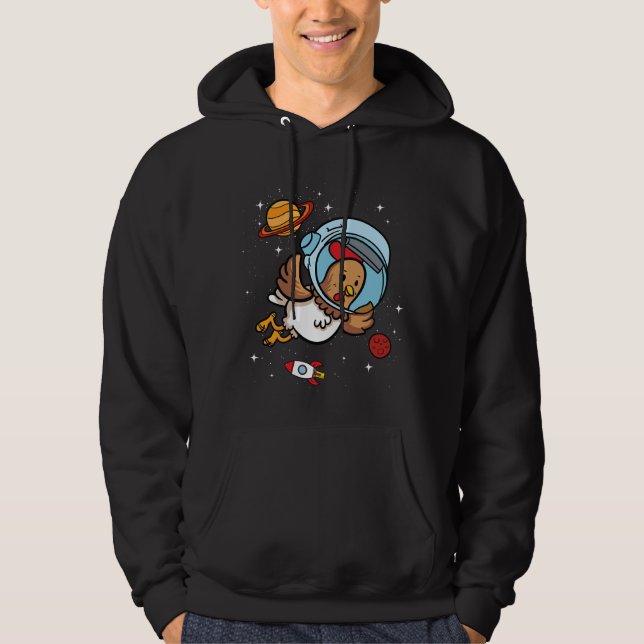 Sudadera Chicken Astronaut in Space Poultry Farming Lover  (Anverso)