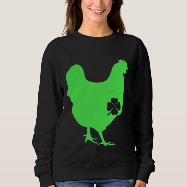 Sudadera Chicken Bird Hen Shamrock St Patrick s Day Saint P (Anverso)