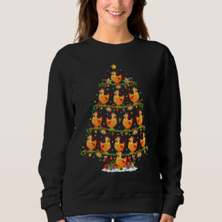 Sudadera Chicken Bird   Lights Xmas Santa Chicken Christmas