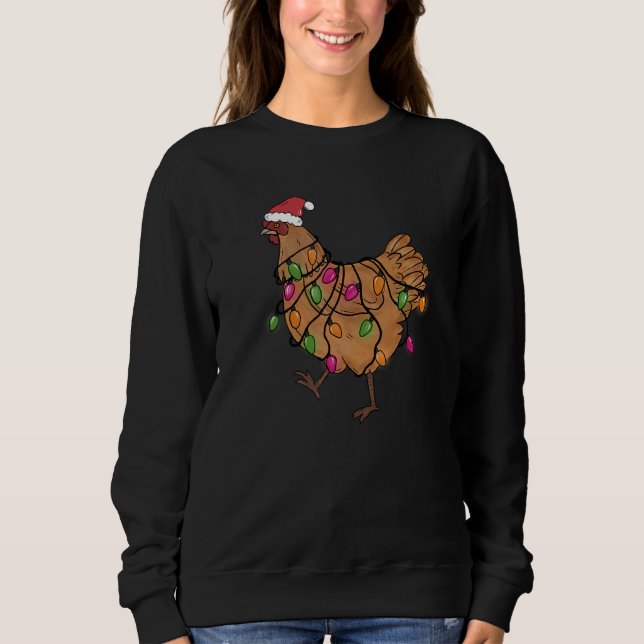 Sudadera Chicken Christmas Santa  Christmas Lights Chicken (Anverso)