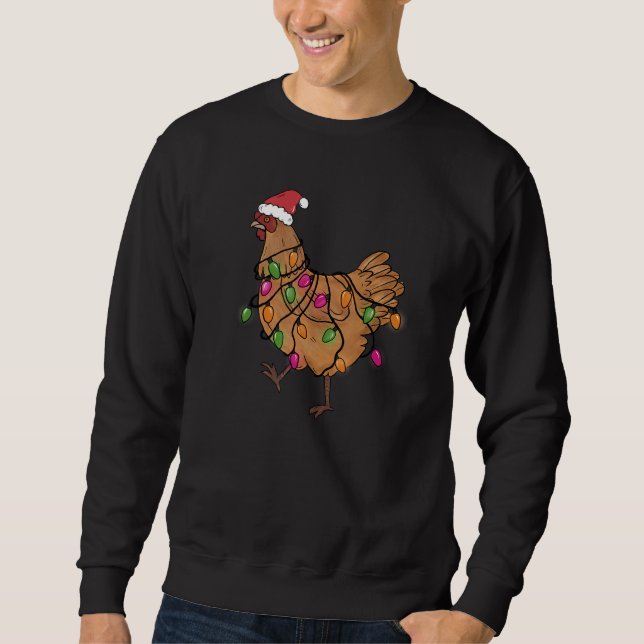 Sudadera Chicken Christmas Santa  Christmas Lights Chicken (Anverso)