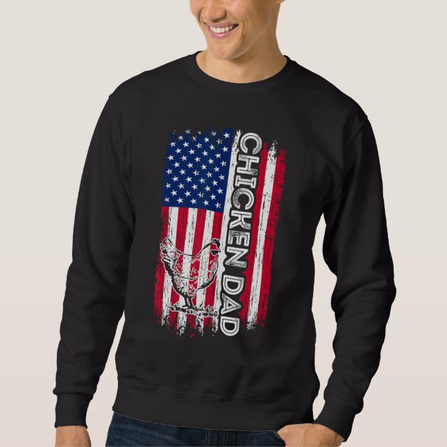 Sudadera Chicken Dad Shirt American Flag Father's Day Patri (Anverso)